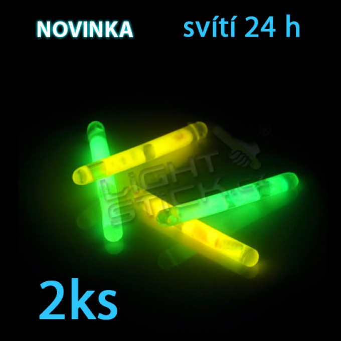 Svítící tyčinka 4cm, POWDER, 2ks