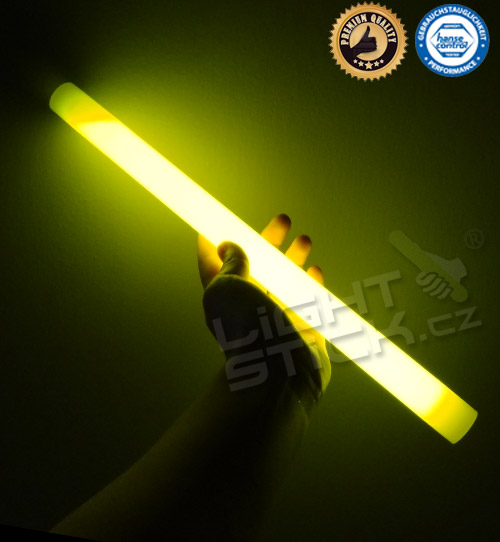 Svítící tyč (chemické světlo) MONSTER Lightstick 36cm - Žlutá