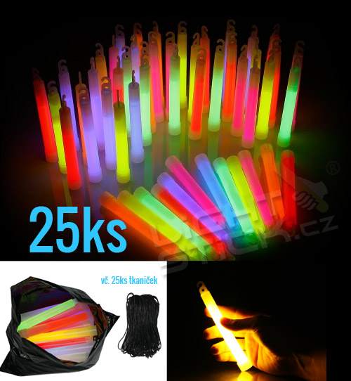 Svítící tyčinka 15cm,25ks Lightstick SPORT - Mix barev